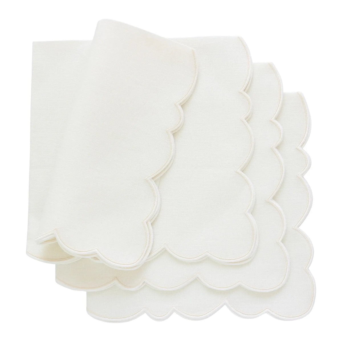 Violet Shadow Scalloped Italian Linen Dinner Napkins (each)