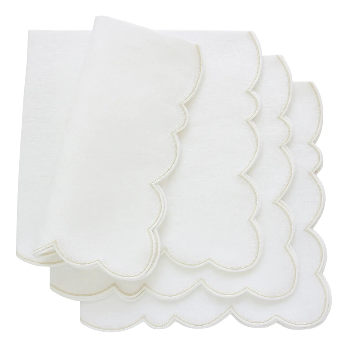 Violet Shadow Scalloped Italian Linen Dinner Napkins (each)