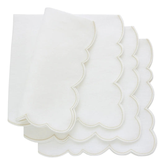 Violet Shadow Scalloped Italian Linen Dinner Napkins (each)