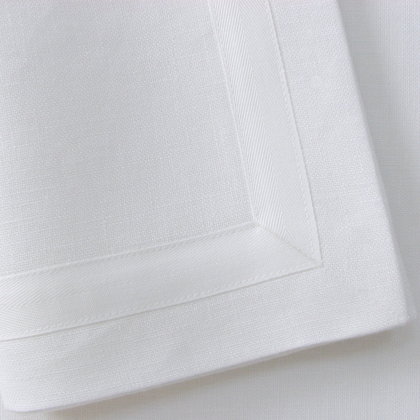 Green Dinner Napkins with White Tape Border (each)