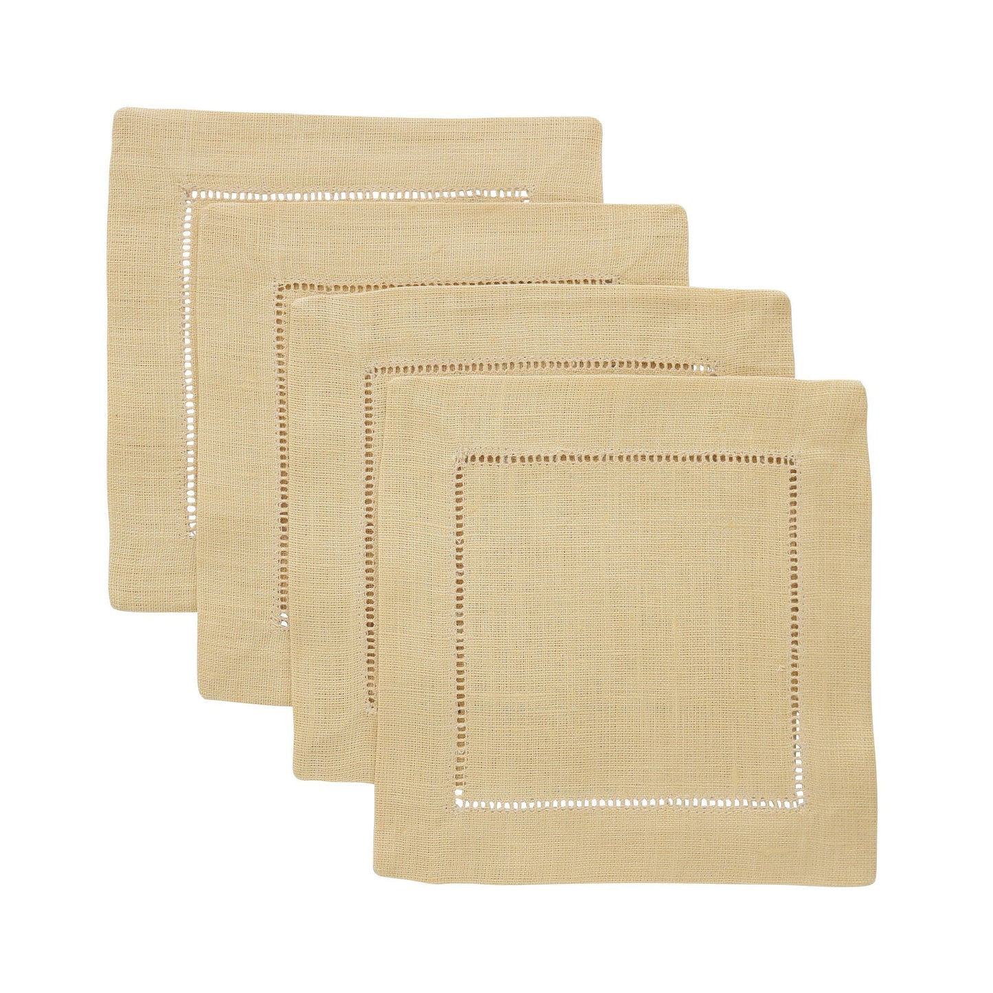 Butter 6x6 Hemstitched Linen Cocktail Napkins (set of 6)