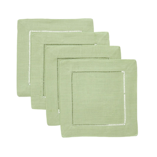 Kiwi 6x6 Hemstitched Linen Cocktail Napkins (set of 6)