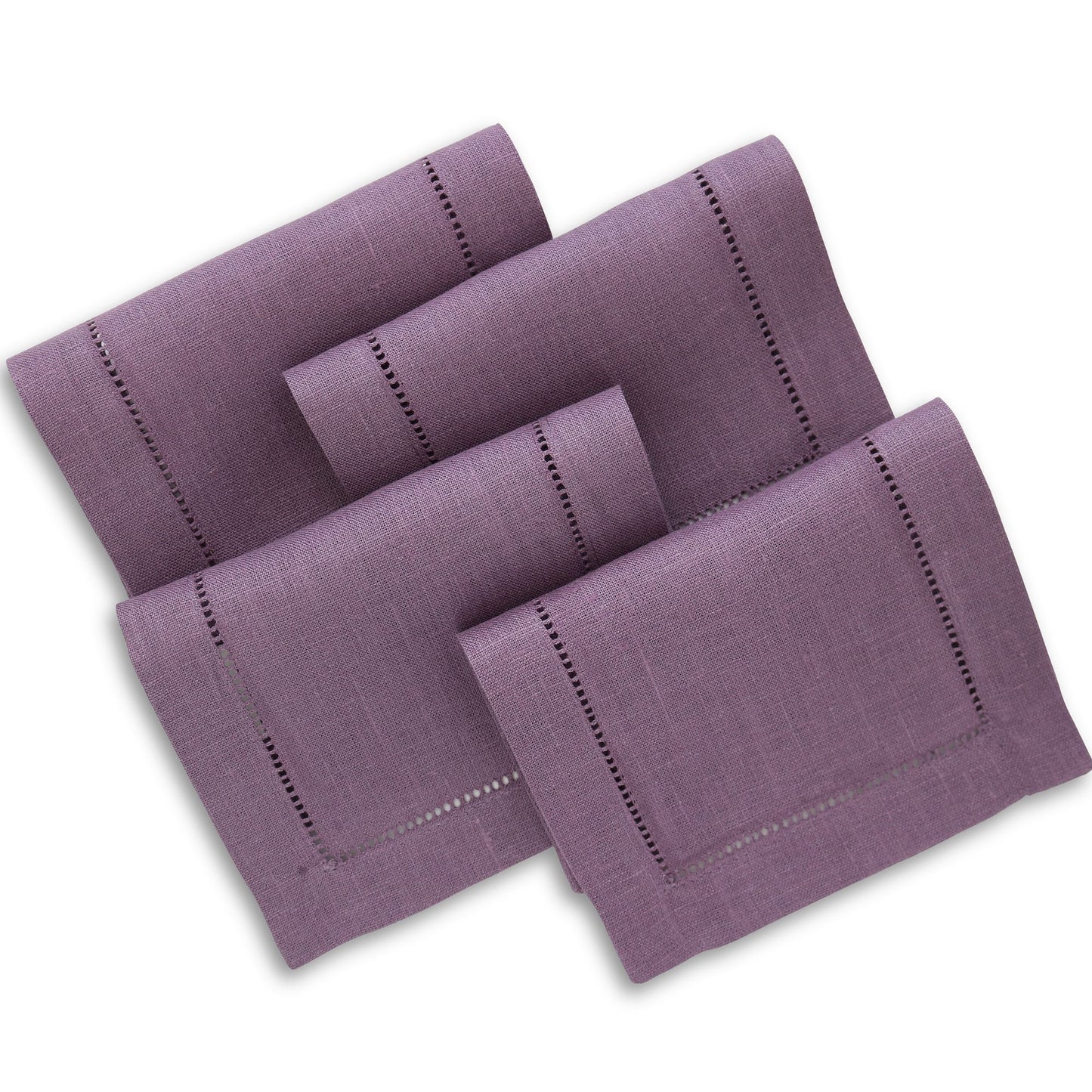 Lilac 6x9 Hemstitched Linen Cocktail Napkins (set of 4)