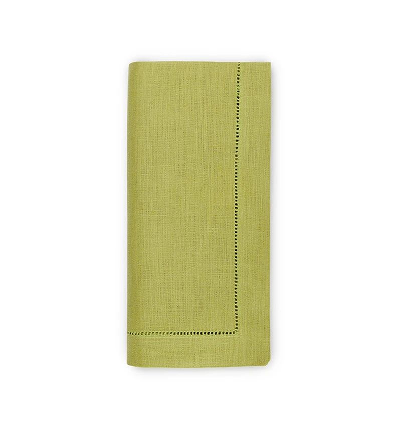 Lime Festival Hemstitched Linen Dinner Napkins (set of 4)