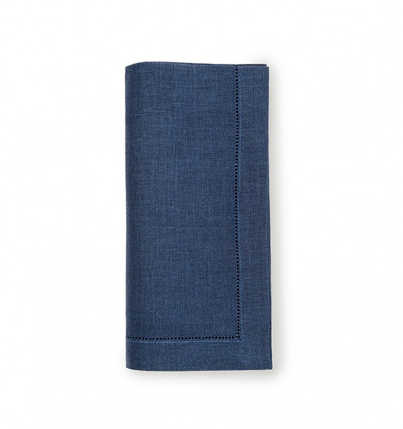 Navy Hemstitched Linen Dinner Napkins (set of 4)