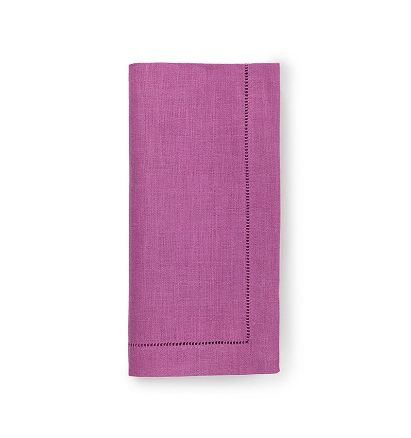 Orchid Hemstitched Linen Dinner Napkins (set of 4)