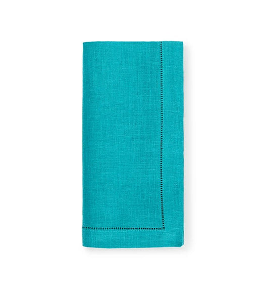 Teal Hemstitched Linen Dinner Napkins (set of 4)