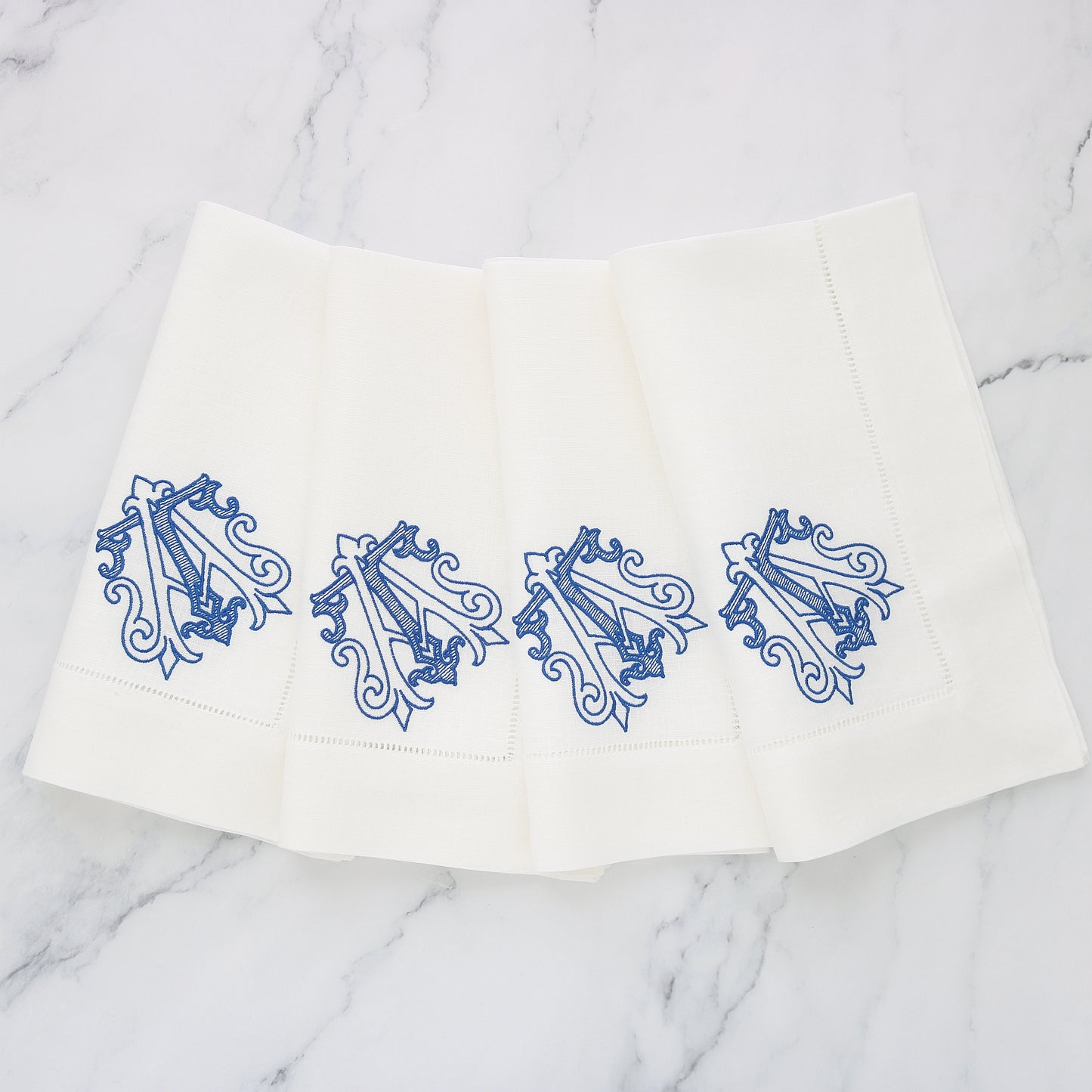 White Hemstitched Linen Dinner Napkins (each)