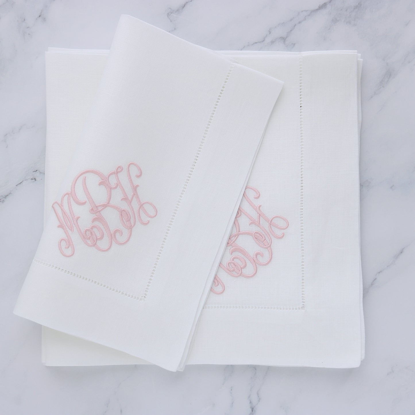 White Hemstitched Linen Dinner Napkins (each)