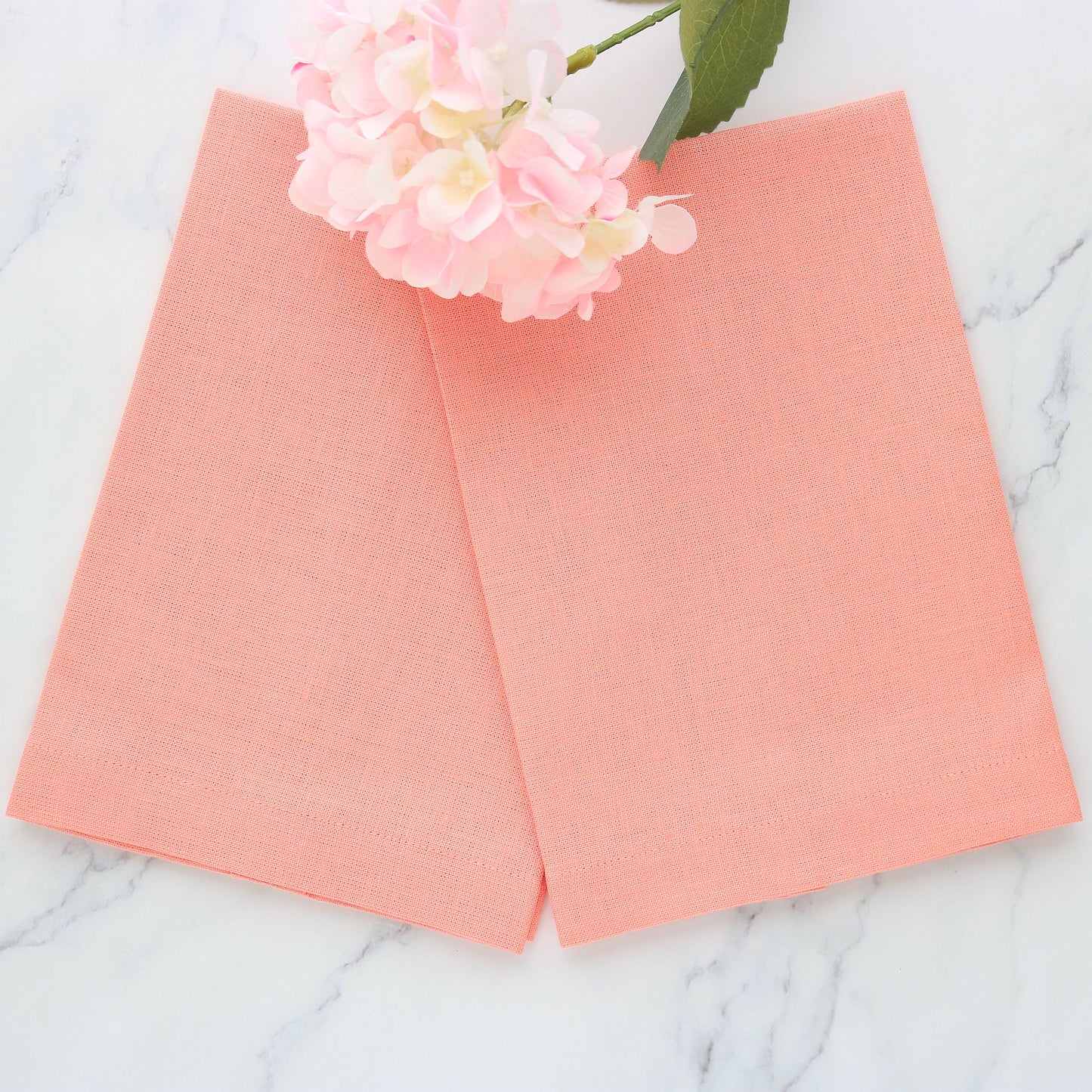 ORANGE tones Plain Hem Linen Guest Towels (each)