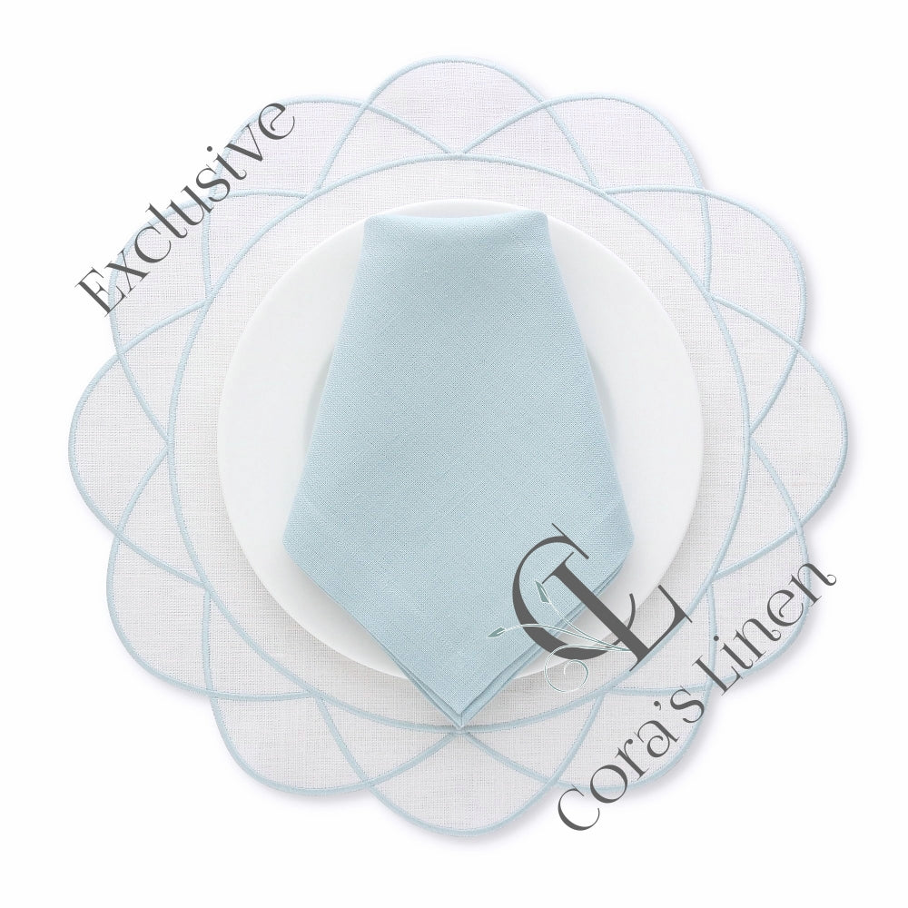 Overlapped Scallops Linen Napkins and Placemats (each)