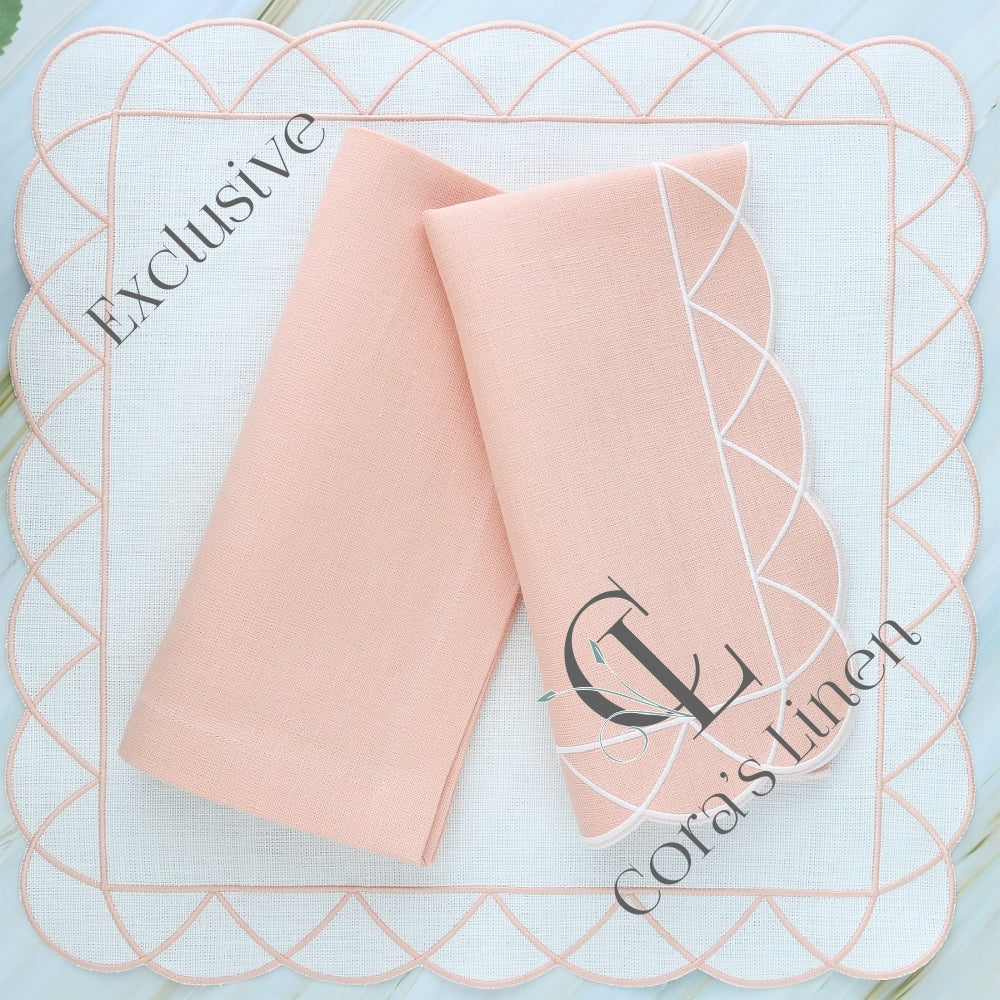Overlapped Scallops Linen Napkins and Placemats (each)