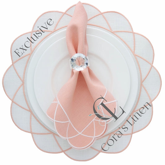 Overlapped Scallops Linen Napkins and Placemats (each)