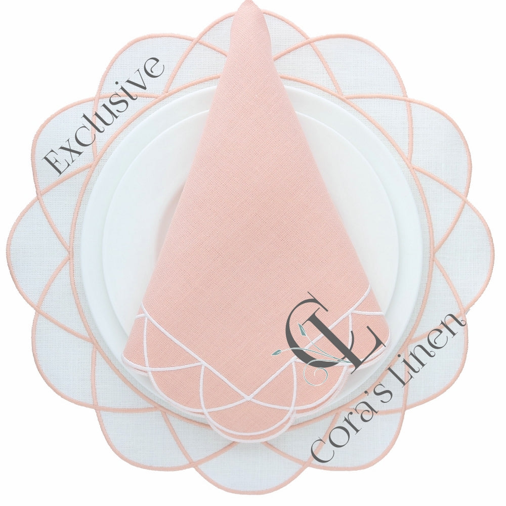 Overlapped Scallops Linen Napkins and Placemats (each)