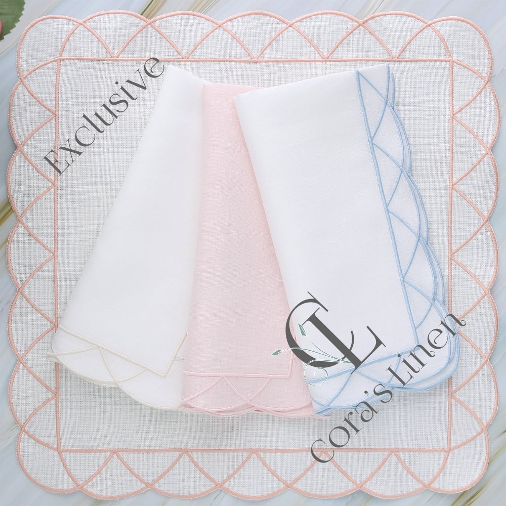 Overlapped Scallops Linen Napkins and Placemats (each)