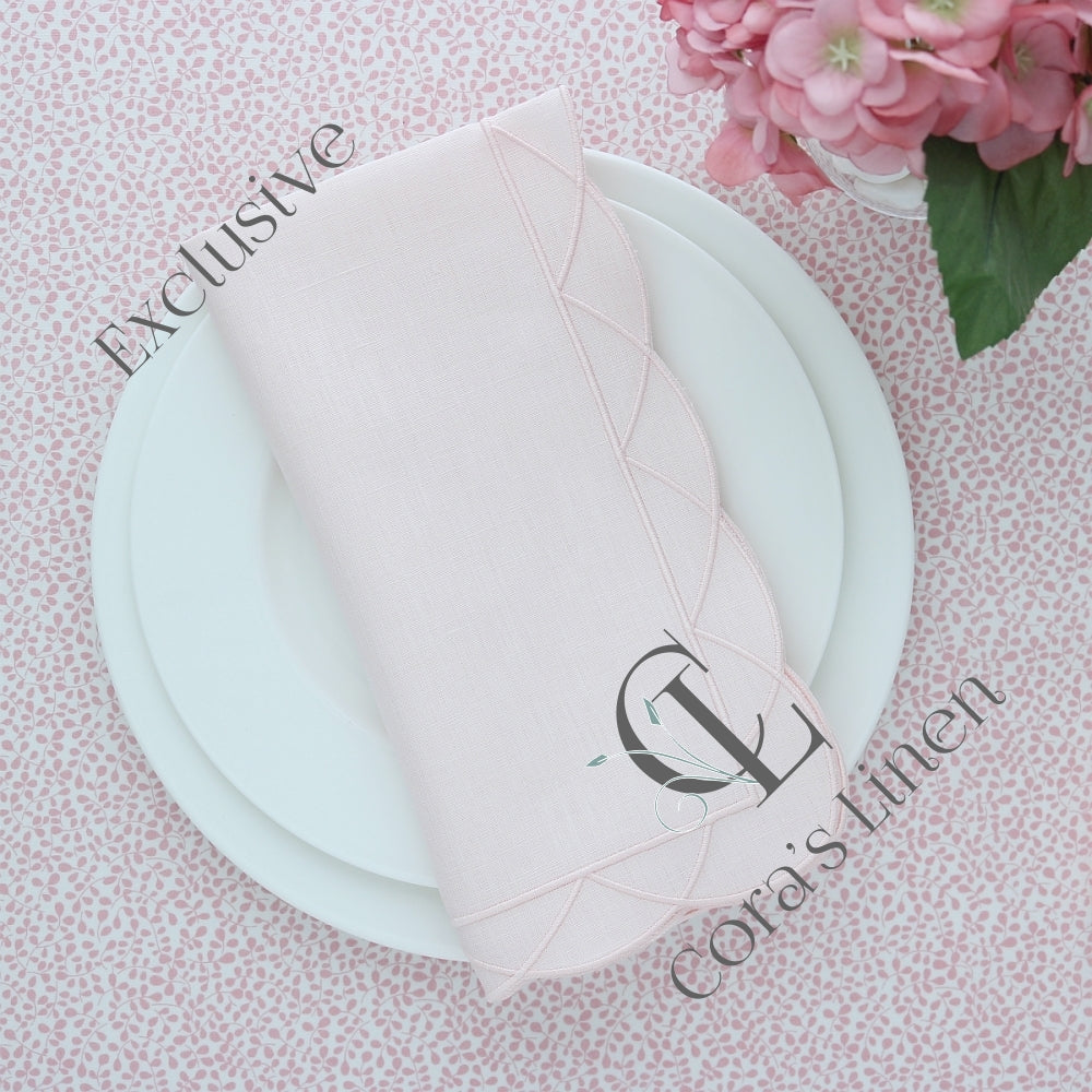 Overlapped Scallops Linen Napkins and Placemats (each)