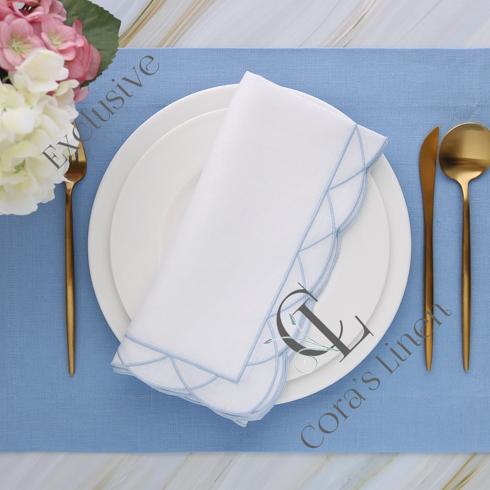 Overlapped Scallops Linen Napkins and Placemats (each)