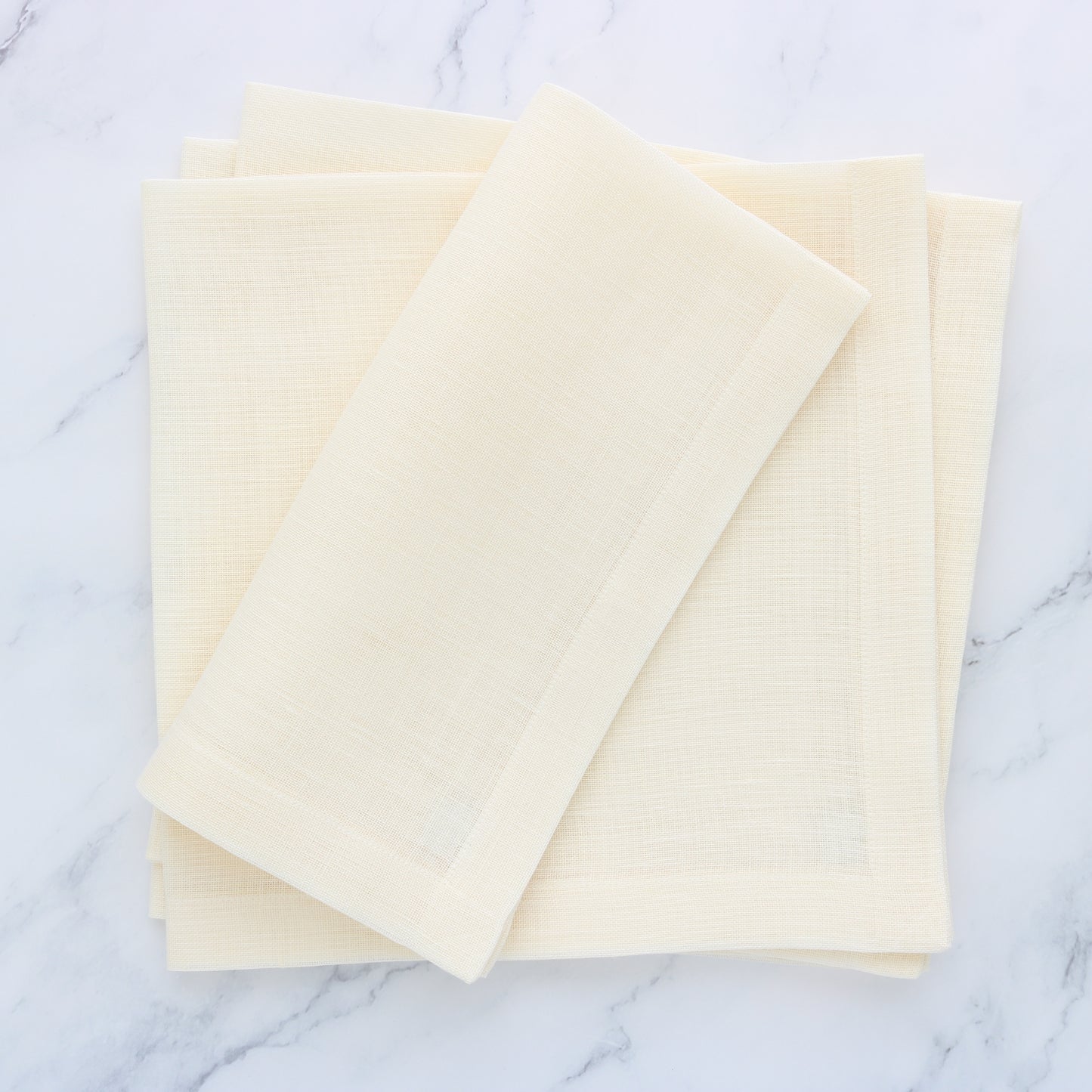 Cream sheer linen dinner napkins (each)