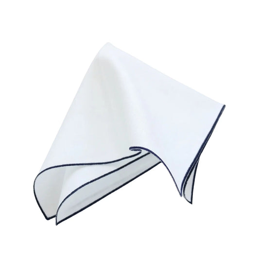 Straight Edge Embroidered Linen Handkerchief (each)