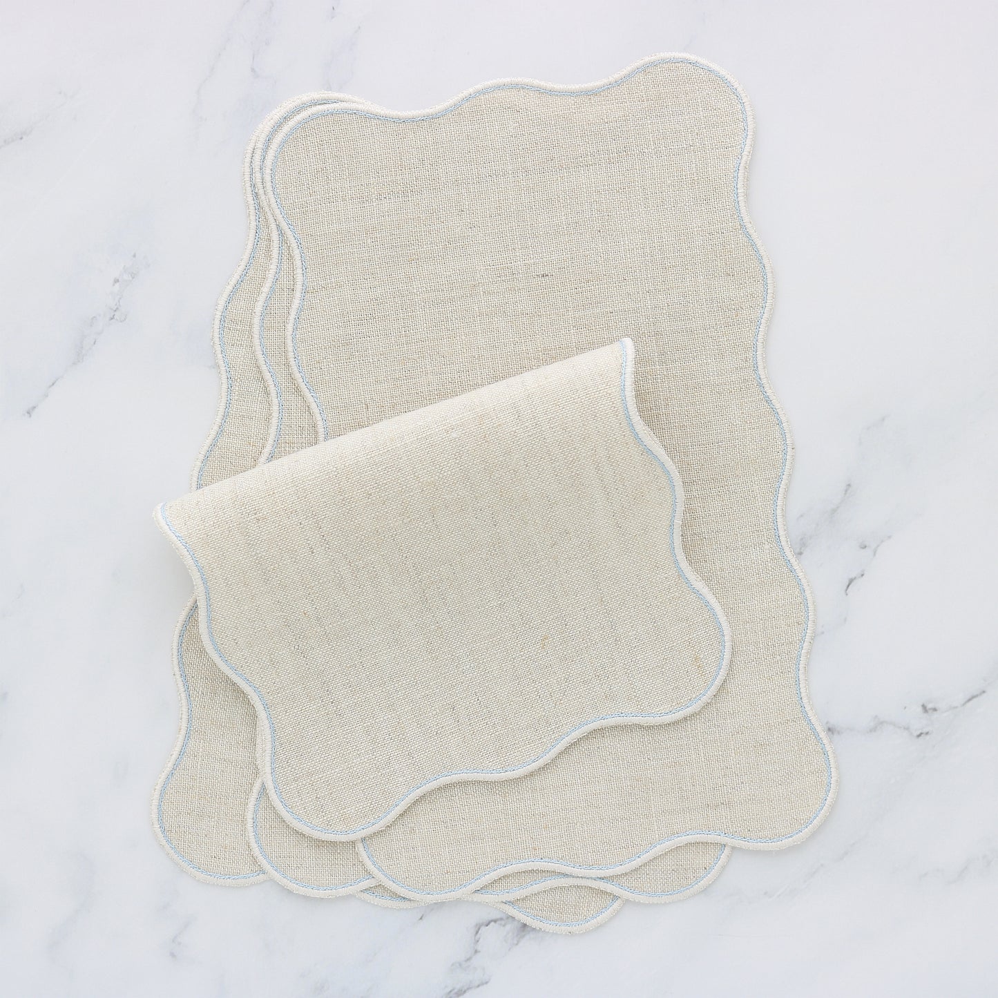 Waves Linen Cocktail Napkins (set of 4)