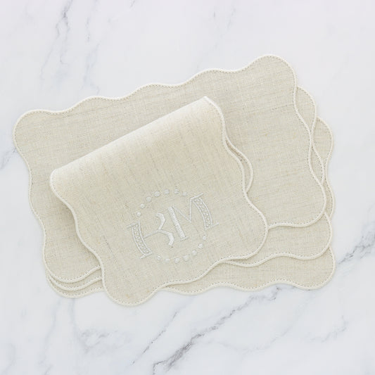 Waves Linen Cocktail Napkins (set of 4)