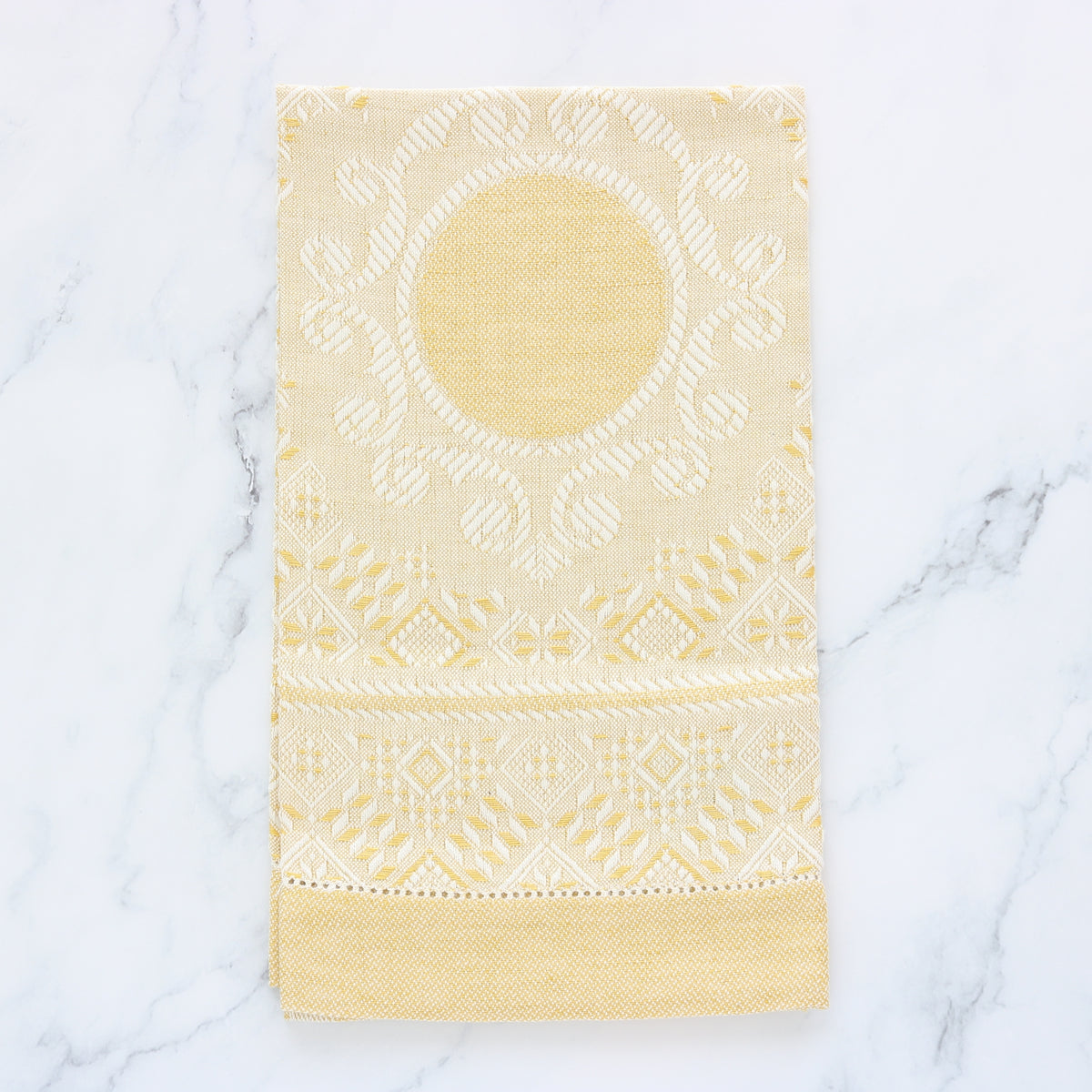 tessitura pardi medaglione yellow guest towel