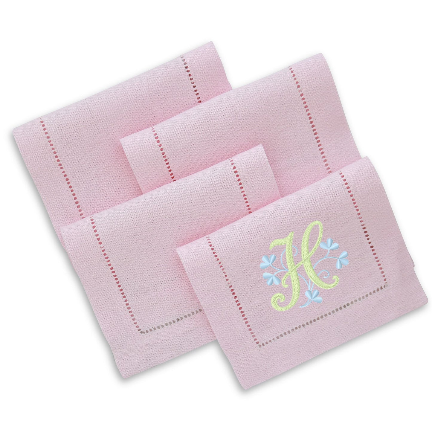 Carnation 6x9 Hemstitched Cocktail Napkins (set of 4)