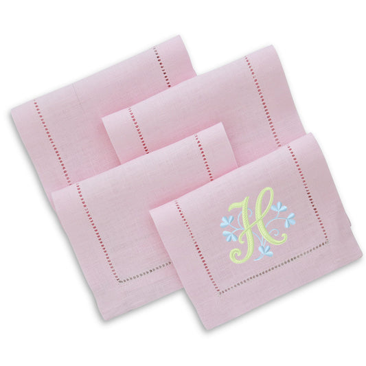 Carnation 6x9 Hemstitched Cocktail Napkins (set of 4)