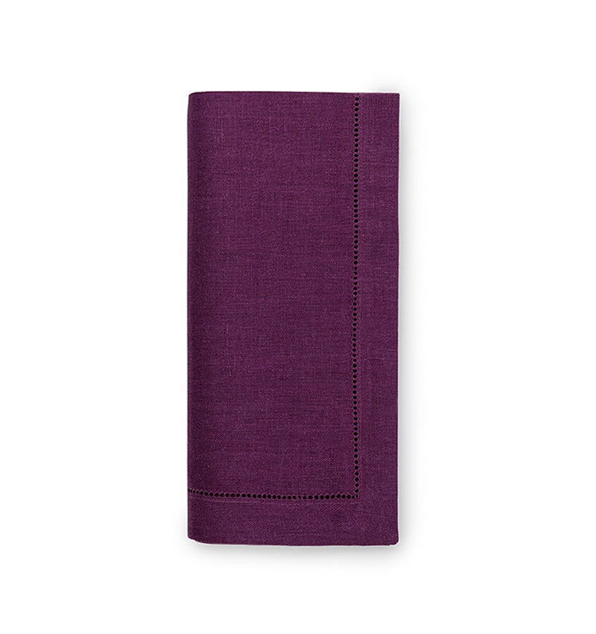 Aubergine Hemstitched Dinner Napkins (set of 4)