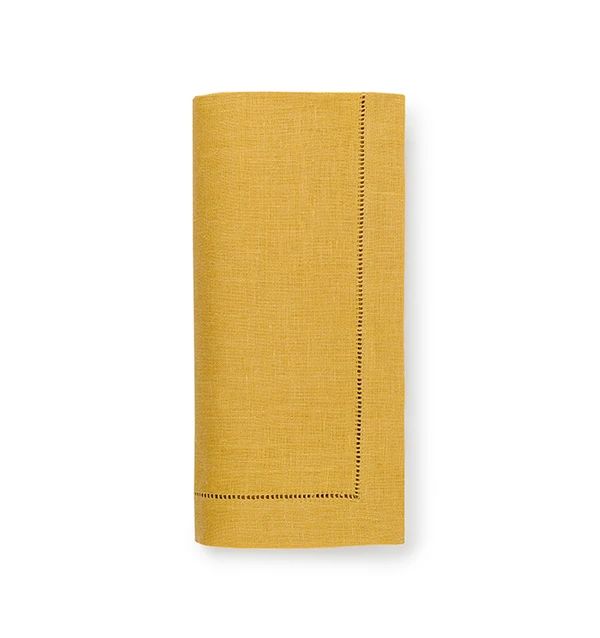Mustard Hemstitched Linen Dinner Napkins (set of 4)