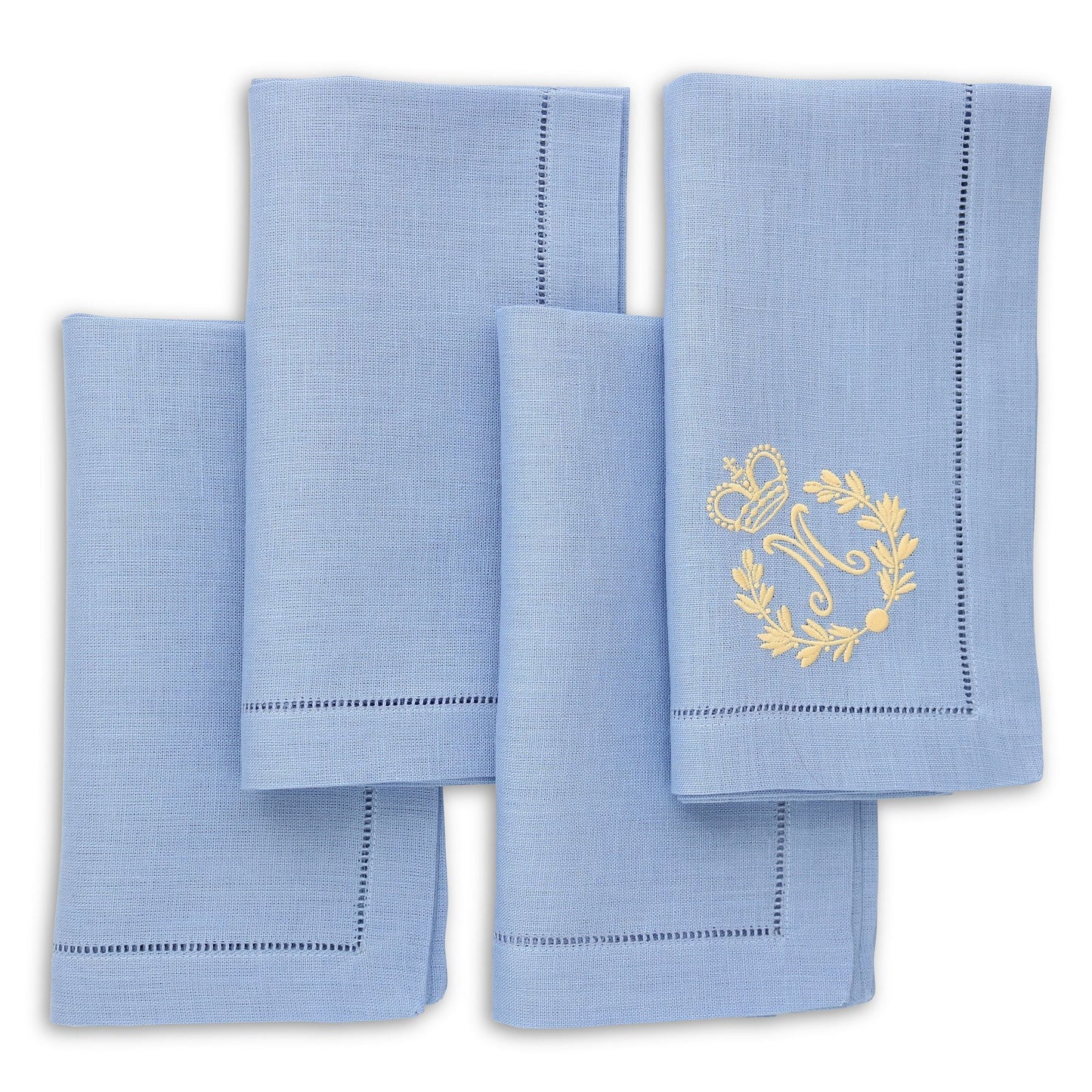 Bluebell Hemstitched Linen Dinner Napkins (set of 4)
