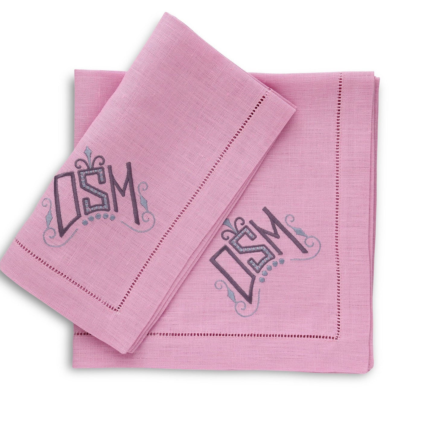 Cotton Candy Hemstitched Linen Dinner Napkins (set of 4)