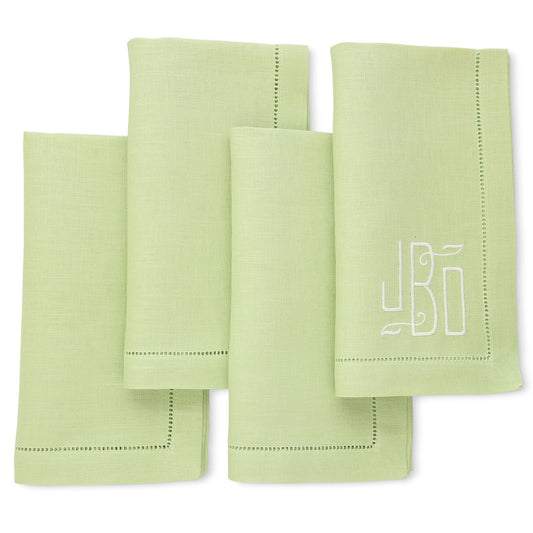 Kiwi Hemstitched Linen Dinner Napkins (set of 4)