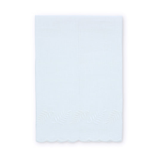 White / Creamy Pearl Fern Scalloped Linen Guest Towel (each)