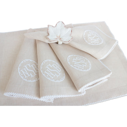 Made to order linen picot trim placemats (set of 4)