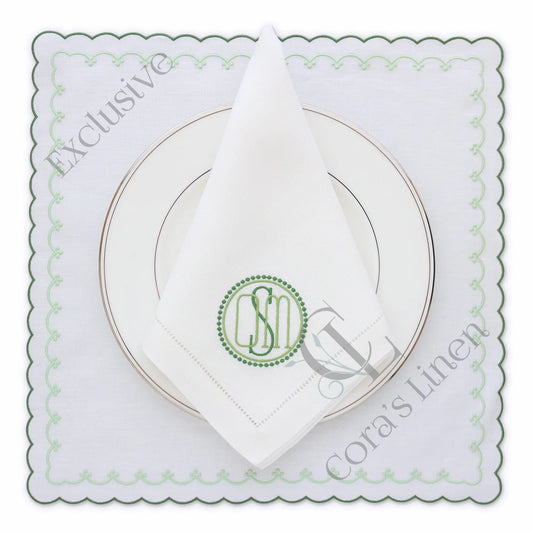 White Bergamo Napkins and Placemats (each)