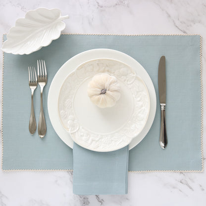 Made to order linen picot trim placemats (each)