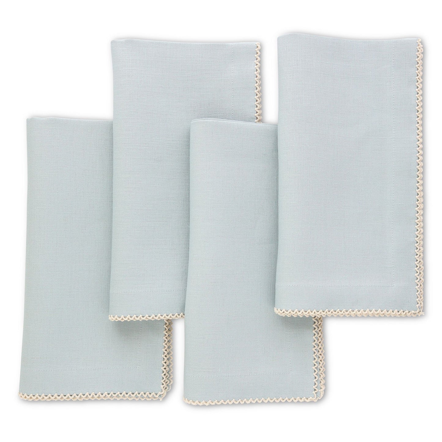 Fabriqué sur commande de serviettes de table en lin picot (ensemble de 4) 
