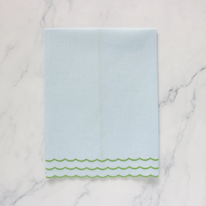 Corina Triple Scalloped Linen Guest Towels (each)