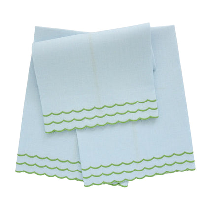 Corina Triple Scalloped Linen Guest Towels (each)