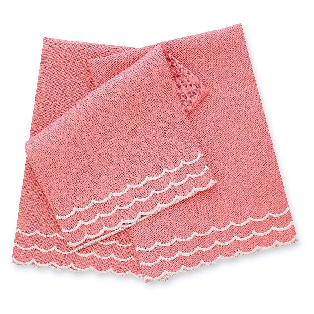 Corina Triple Scalloped Linen Guest Towels (each)
