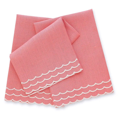 Corina Triple Scalloped Linen Guest Towels (each)
