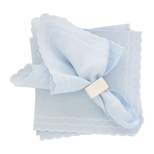 Corina Triple Scallop Italian Linen Dinner Napkins (each)