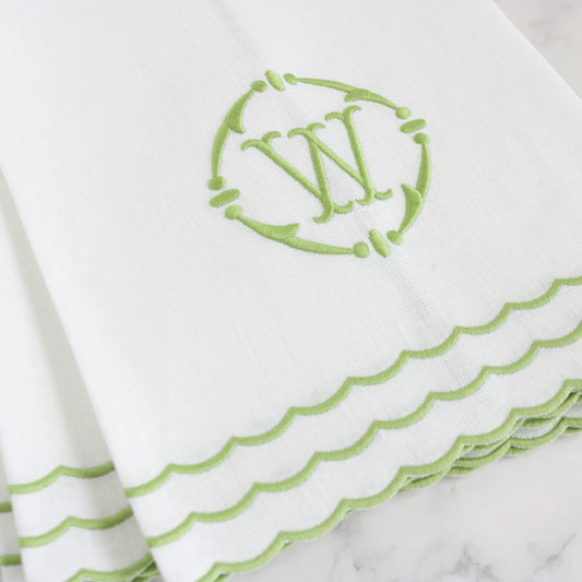 Corina Triple Scalloped Linen Guest Towels (each)