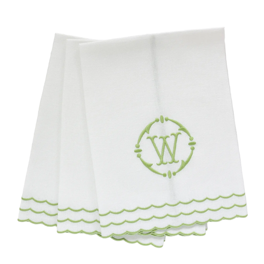 Corina Triple Scalloped Linen Guest Towels (each)