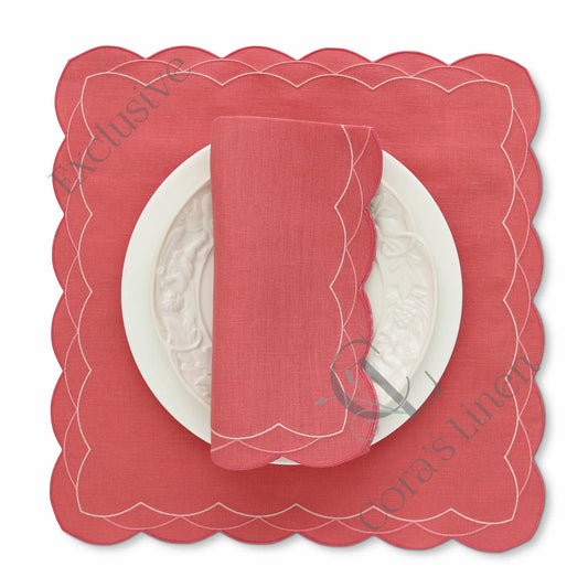 Cosmo scalloped linen napkins (each)