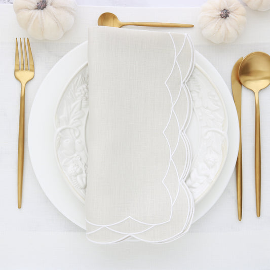 Cosmo scalloped linen napkins (each)