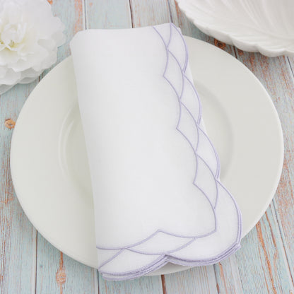 cosmo white lavender dinner napkin