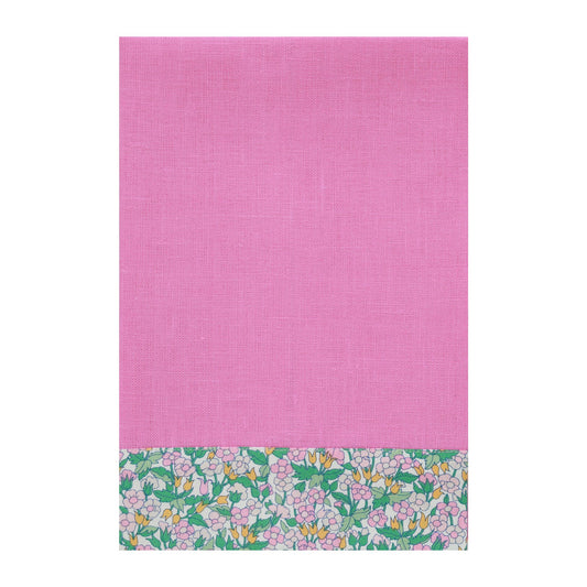Small Raspberry Pink Linen Guest Towels with Liberty London Wideband (each)