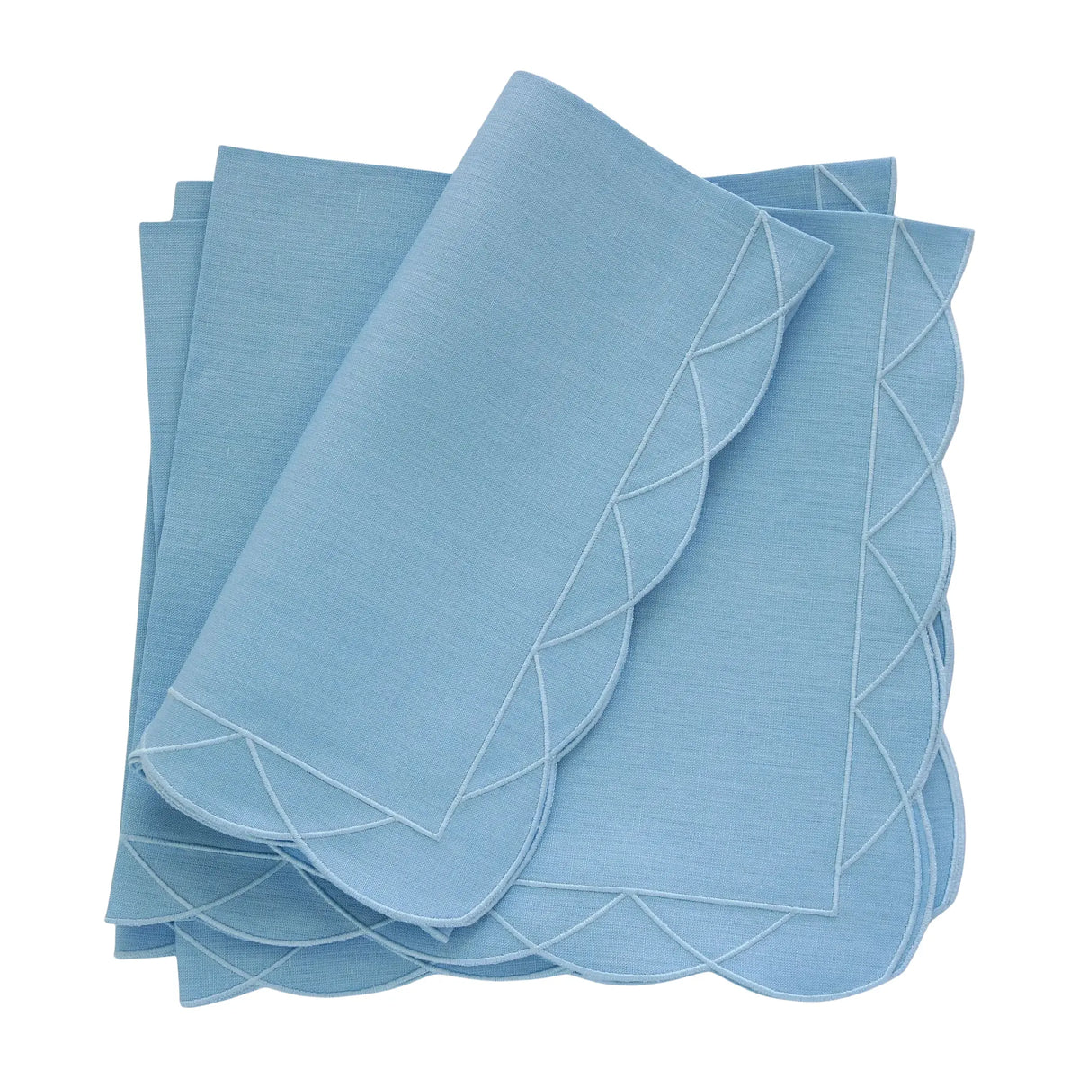 Daisy Scallops Linen Dinner Napkins and Placemats (each)